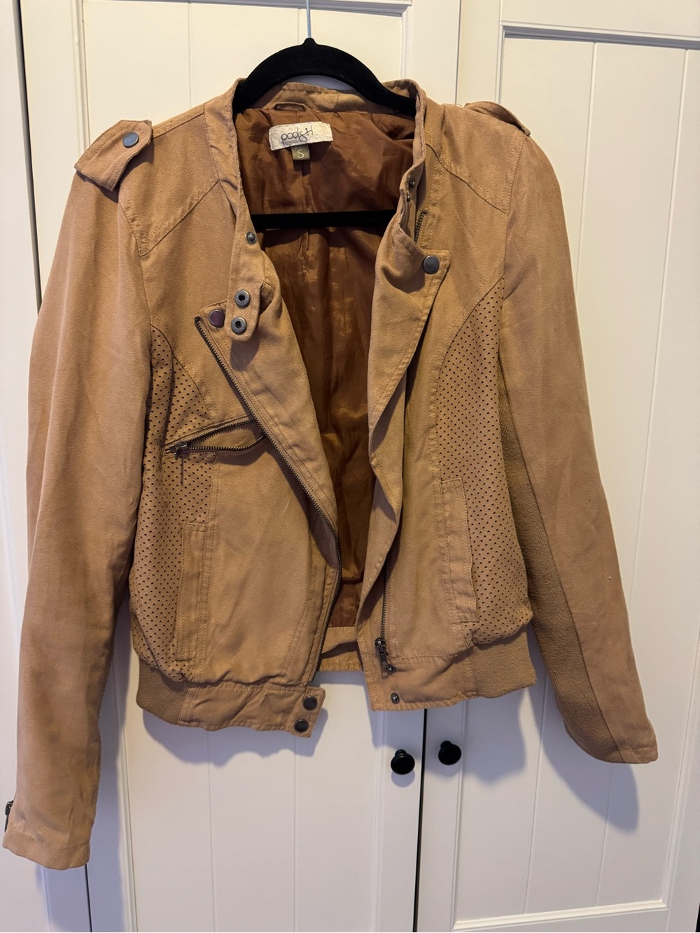 Goodfellow & Co Tan Perforated Moto Jacket